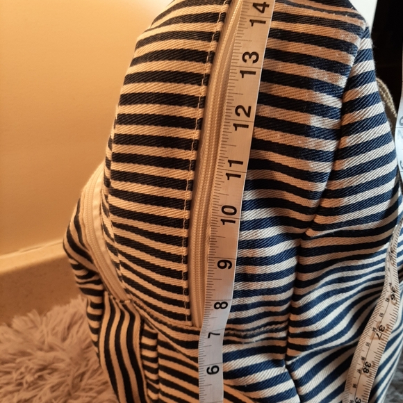 Madden Girl Backpack Blue and Cream Stripped - Picture 13 of 16